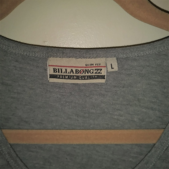 Billabong Sz L Graphic Tee Gray Short Sleeve Top - Picture 2 of 7